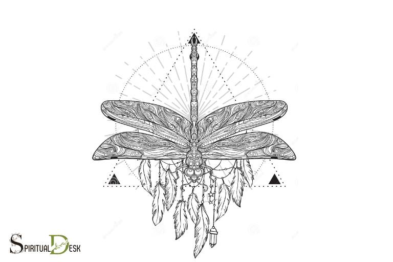 Duchovní mystická kresba vážky